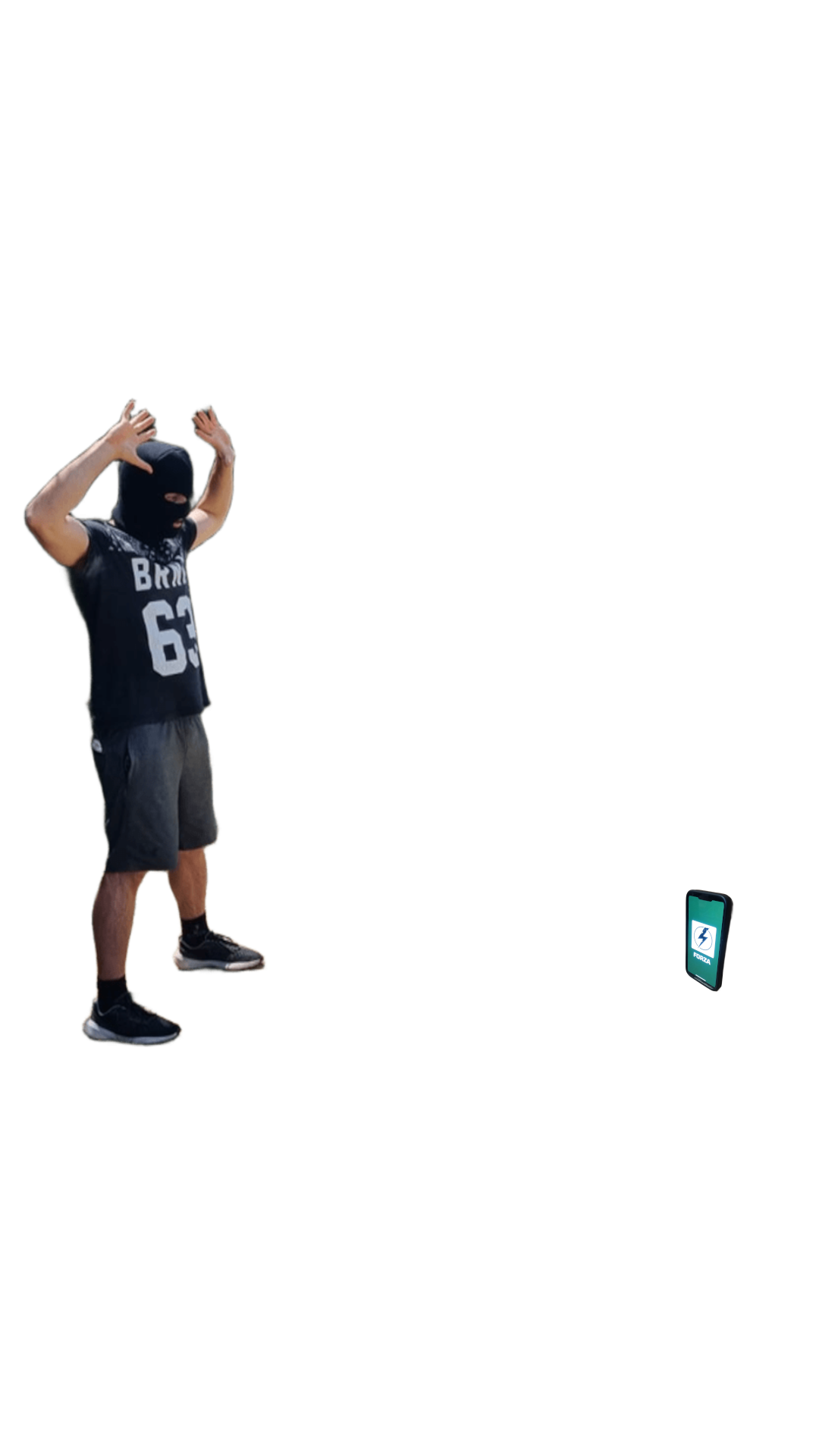 stand in front of the phone